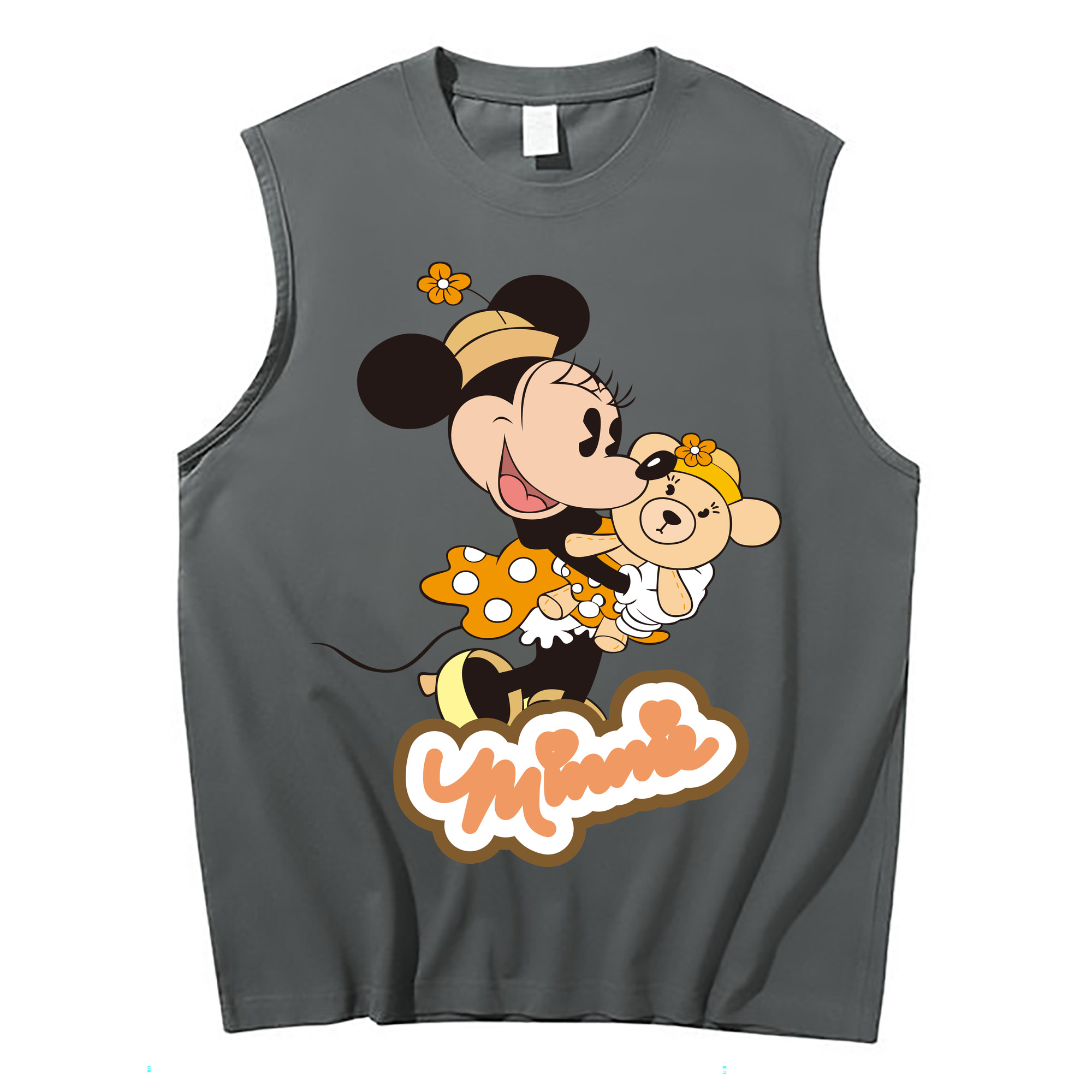 ミッキーマウス Mickey Mouse コットン100％タンクトップ（フロントプリント）